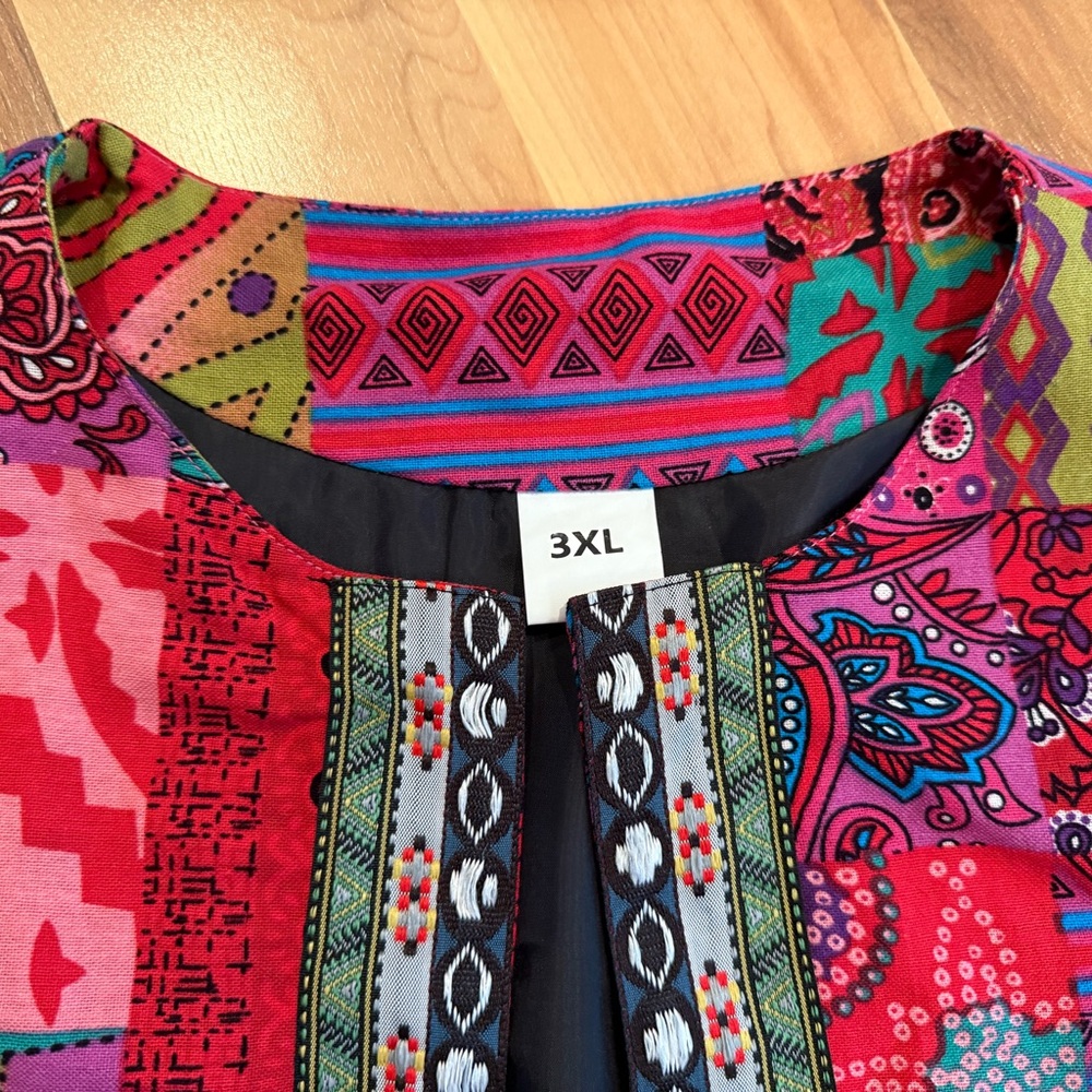 Colorful Patchwork Cardigan - image 2